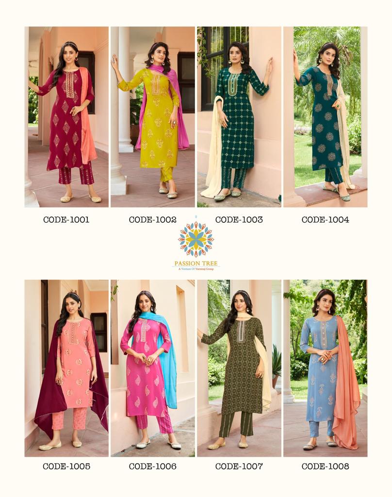 Harvi 1 By Passion Tree Straight Readymade Suits Catalog
